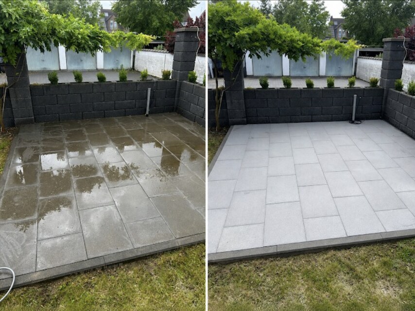 Terrasse in Köln vor der Hochdruckreinigung